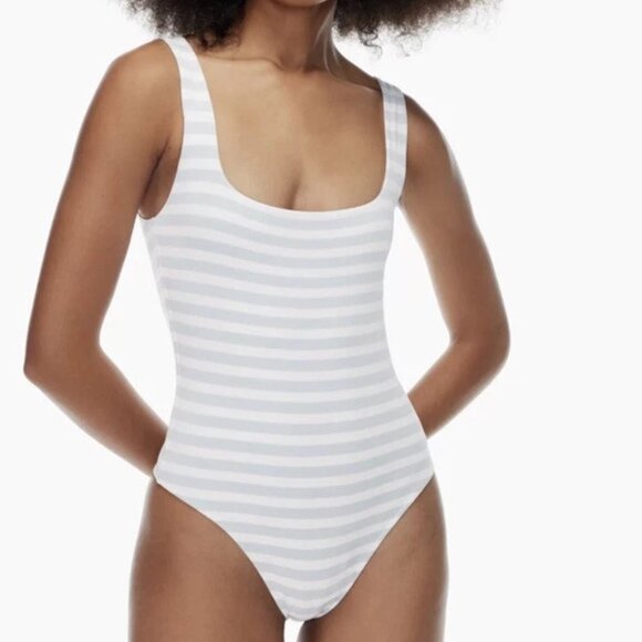 Aritzia Babaton Contour Striped Squareneck Tank Bodysuit - Picture 1 of 9